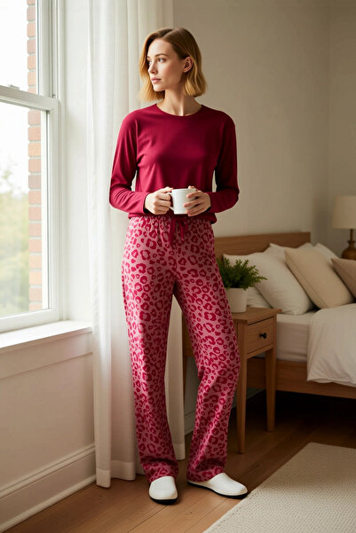 BENERLY Women's Crew Neck Low Sleeve Fleece Winter Animal Pattern Knitted Paj...