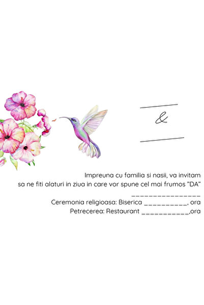 OEM Invitatie nunta 10x15 cm cu plic, Model 39