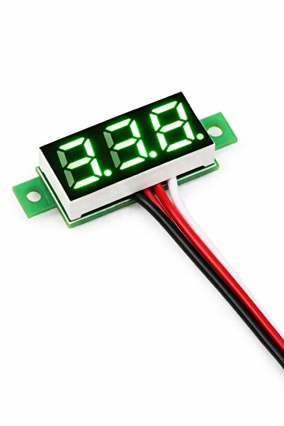 OEM 0.28 بوصة 0-100 فولتميتر تيار مستمر ثلاثي الأسلاك أخضر