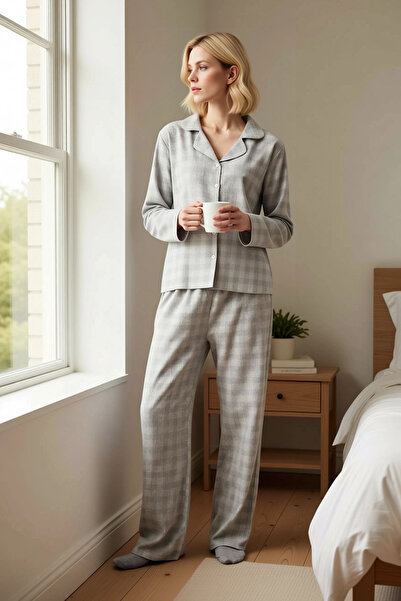 BENERLY Cămașă în carouri pentru femei, cu guler, mânecă lungă, croială norma...