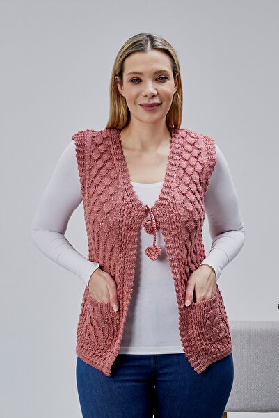 Jinx Wear Fashion Women's Angora Silvery Wool Knitted Pocketed Mother Knitwea...