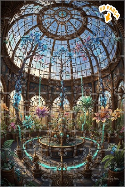 Teona Ahşap لغز خشبي مؤطر ذو طابقين من مزرعة بوتانيك الخيالية 50 قطعة 15×25