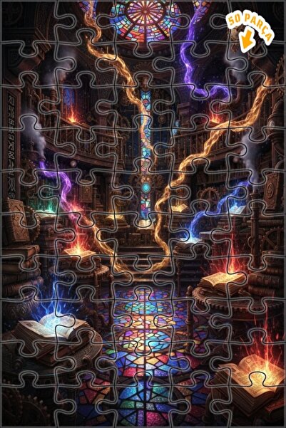 Teona Ahşap لغز خشبي مؤطر بطبقتين لفن السحر من مكتبة الغموض 50 قطعة 15×25