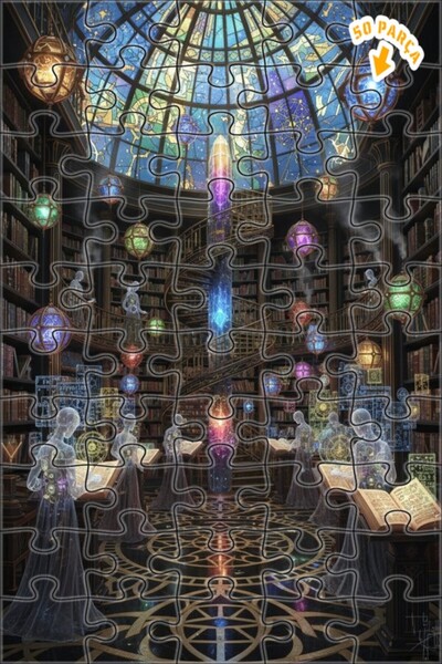 Teona Ahşap لغز خشبي مؤطر بدرج حلزوني سحري من الكريستال على شكل مكتبة غامضة، ...