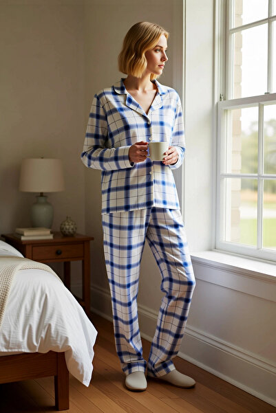 BENERLY Women's Shirt Collar Standard Sleeve Regular Fit Woven Pajama Set Fun...