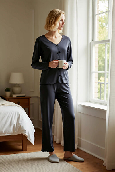 BENERLY Women's V-Neck Standard Sleeve Long Sleeve Regular Fit Knitted Ribbed...