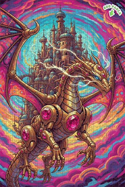 Teona Ahşap فن قلعة التنين الذهبية 800 قطعة 70x50