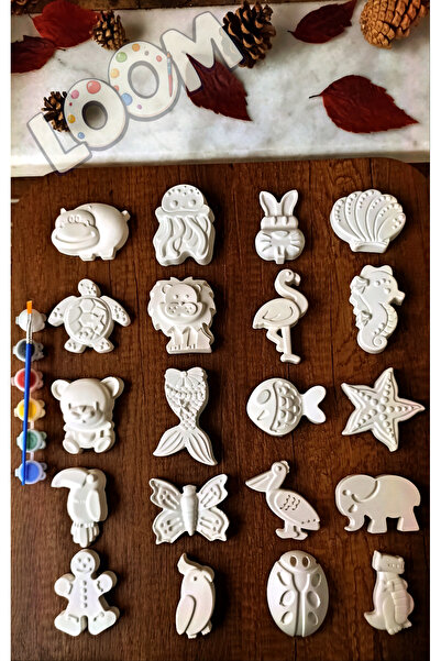 loom 20 Adet Birbirinden Farklı Mega Boy Anne Cocuk Etkinlik Alçı Taş Boyama ...