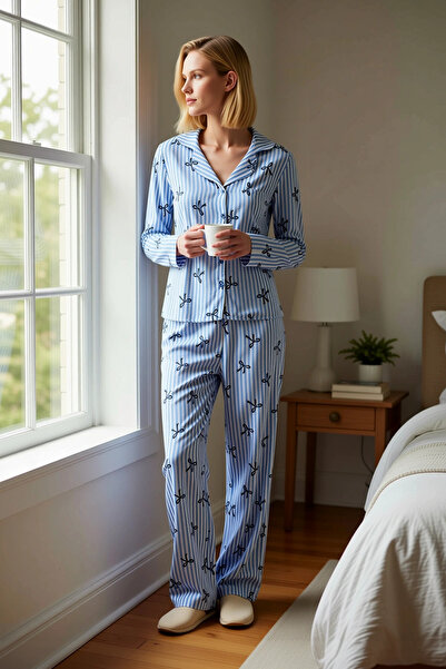 BENERLY Γυναικείο πουκάμισο με γιακά κανονικού μήκους μανίκια, υφαντό σετ πιτ...