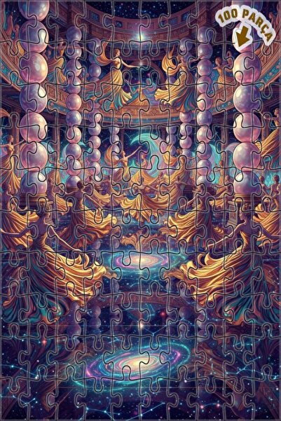 Teona Ahşap لغز خشبي بإطار مزدوج الطبقات بمظهر لوحة زيتية لرقصة البالو الفلكي...