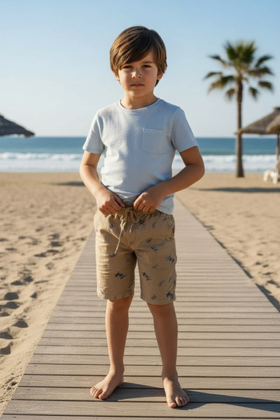 ASL GOLF CLUB Boy's Elastic Waist Sailing Pattern Capri Shorts 3-14 Years Old