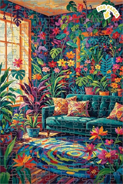 Teona Ahşap Büyülü Bahçe Köşesi Yağlı Boya Görünümlü Ahşap Puzzle 200 PARÇA 2...