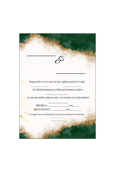 OEM Invitatie nunta 13x18 cm cu plic, Model 9