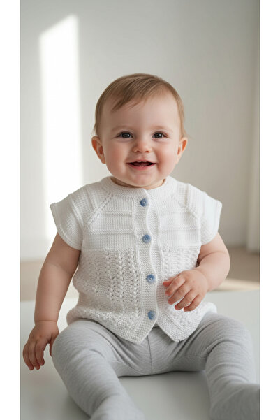 EL YAPIMI White Vest Handmade (Size 30, Height 31)