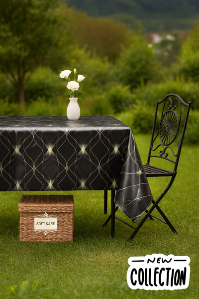 Soft Kare PVC Elyaflı Masa Örtüsü – Silinebilir, Su Geçirmez, Modern Desen, M...