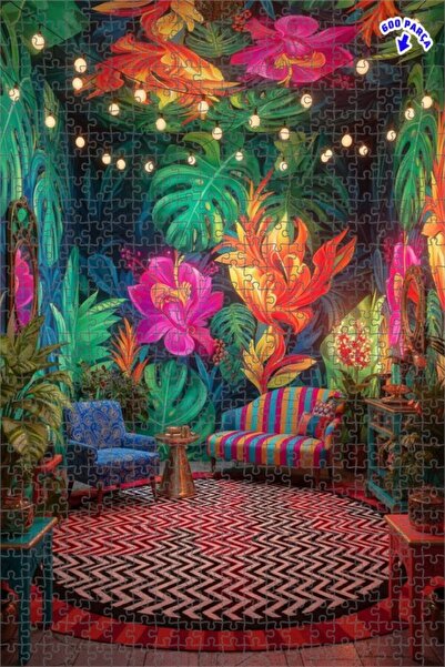 Teona Ahşap لغز خشبي بإطار مزدوج الطبقات بمظهر زيت اللوحة التروبيكية ذات الطا...