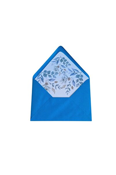 OEM Invitation envelope set, light blue, 12.5 x 17.5 cm, with decorative inte...