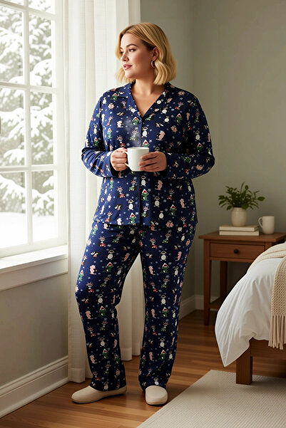 BENERLY Women's Shirt Collar Standard Sleeve Regular Fit Pajama Set Functiona...