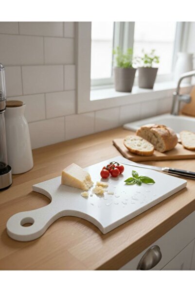 QUARTZ Mermer Kesme Tahtası – Doğal Taş, Lüks Sunum Tepsisi, Şık Mutfak Aksesuar