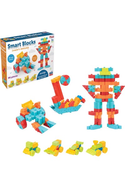 DEDE Akıllı Bloklar 96'lı | Okul Öncesi Yapı Oyuncağı & İnce Motor & Zeka Gel...
