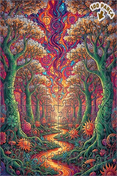 Teona Ahşap لغز خشبي بإطار مزدوج الطبقات من رؤيا أورانج، 100 قطعة، 25×25