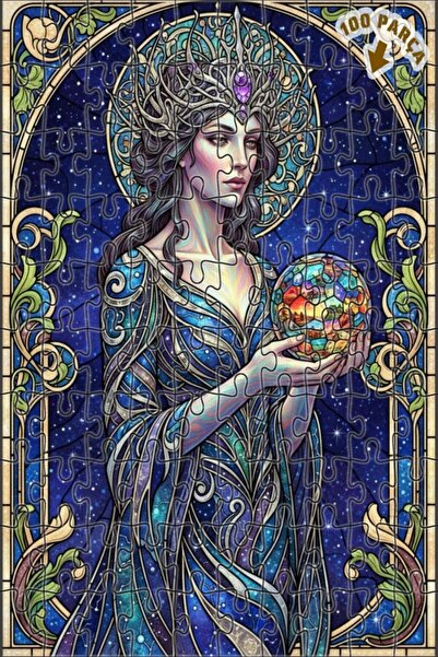 Teona Ahşap لغز خشبي بمظهر لوحة زيتية لـ "كرة نجمة الملكة السماوية" 100 قطعة ...