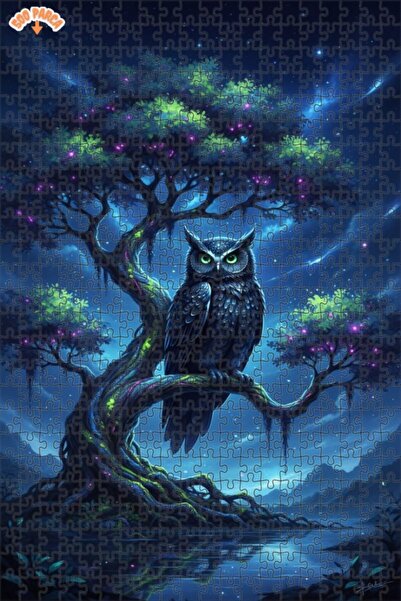 Teona Ahşap لغز خشبي مؤطر بطبقتين على شكل بومة حكيمة من الغابة الغامضة 500 قط...