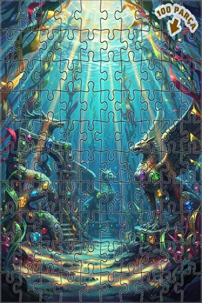 Teona Ahşap لغز خشبي بإطار مزدوج الطبقات من دراغون رويال تريجر 100 قطعة 25x25