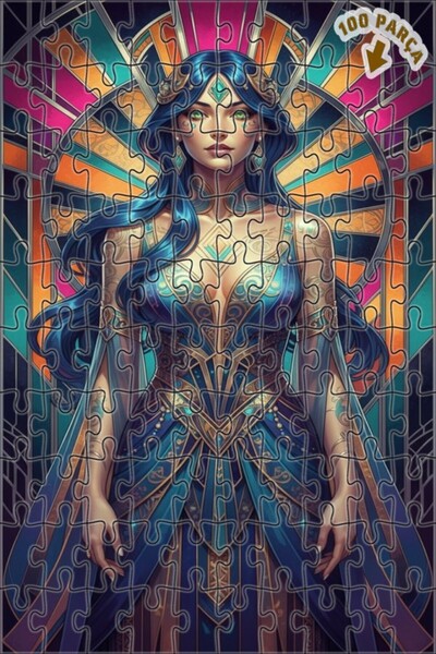 Teona Ahşap لغز خشبي بإطار مزدوج الطبقات من آرت ديكو كينغز 100 قطعة 25x25