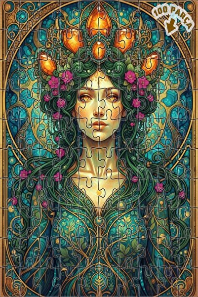 Teona Ahşap لغز خشبي مؤطر بطبقتين بمظهر لوحة زيتية لفنية بوهيمية 100 قطعة 25×25