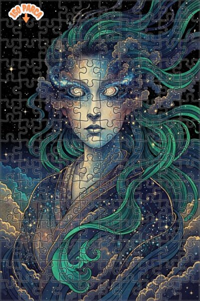 Teona Ahşap لوحة زيتية لصورة امرأة فضائية بإطار خشبي مزدوج الطبقات 150 قطعة 2...