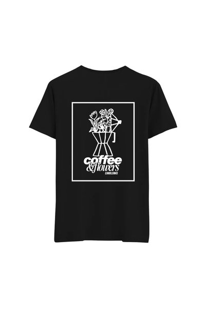 CANDLEMASTORE القهوة والزهور - تي شيرت عادي
