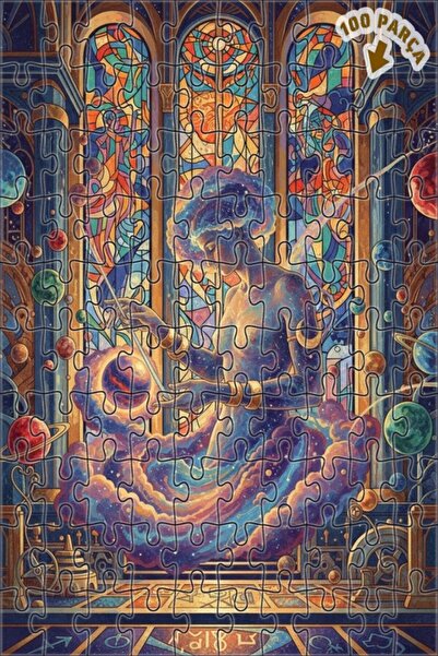 Teona Ahşap لغز خشبي بإطار ذو طابقين بمظهر لوحة زيتية إبداعية فلكية، 100 قطعة...