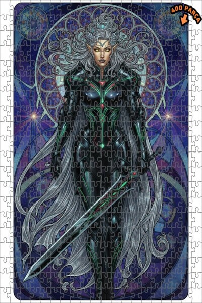 Teona Ahşap لغز خشبي بإطار مزدوج الطبقات بمظهر لوحة زيتية لمحارب إلفين قوي 40...