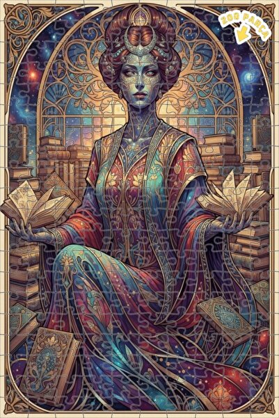 Teona Ahşap لغز خشبي بإطار مزدوج الطبقات بتصميم فني للزجاج الملون يعكس الحكمة...