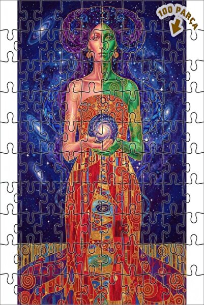 Teona Ahşap لغز خشبي مطلي بالزيت بتصميم الكون الكوني، لغز خشبي بإطار مزدوج ال...