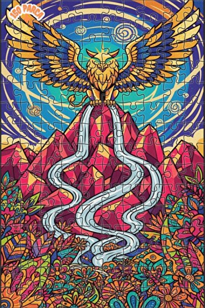 Teona Ahşap Majestic Griffin Art Print Double Layer Framed Wooden Puzzle 150 ...