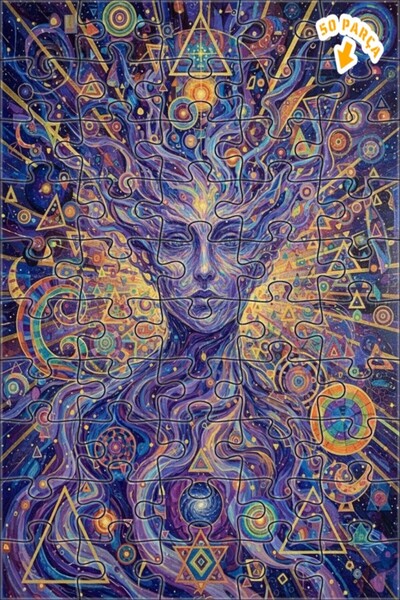 Teona Ahşap لغز خشبي مؤطر بطبقتين مع رسومات فنية لـ "أورا الفلكية" 50 قطعة 15×25