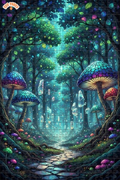 Teona Ahşap طريق الكريستال الفطرية في الغابة السحرية 500 قطعة 50×30