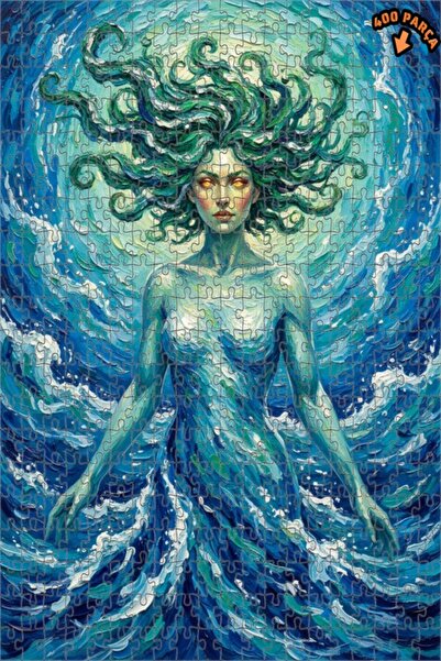 Teona Ahşap لغز خشبي بإطار مزدوج الطبقات بمظهر لوحة زيتية لحورية البحر 400 قط...