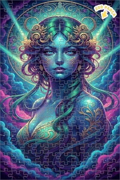 Teona Ahşap لغز خشبي للنساء بمظهر الألوان المائية الكونية 200 قطعة 25×35