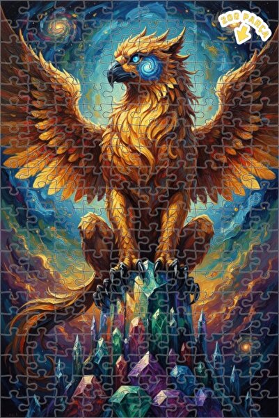 Teona Ahşap لغز خشبي مؤطر بطبقتين بمظهر قلعة كريستال غريفين الفخمة، مطلي بالز...