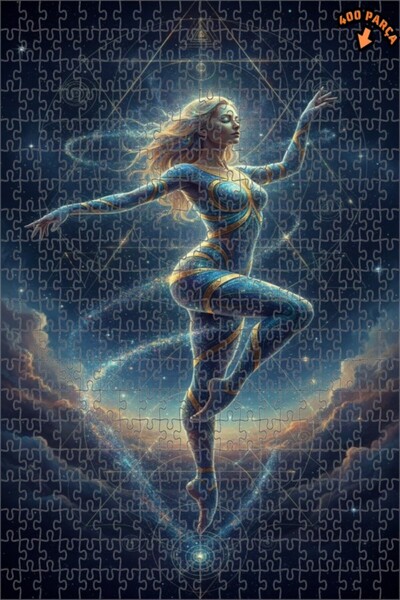 Teona Ahşap لغز خشبي بإطار مزدوج الطبقات بمظهر راقص فضائي 400 قطعة 35×35