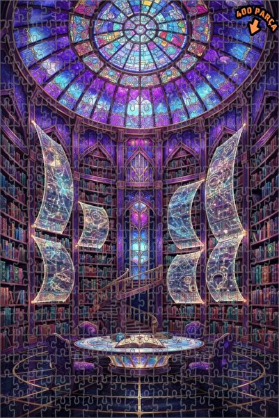 Teona Ahşap مكتبة المجرة السحرية بمظهر اللوحات الزيتية 400 قطعة 35×35