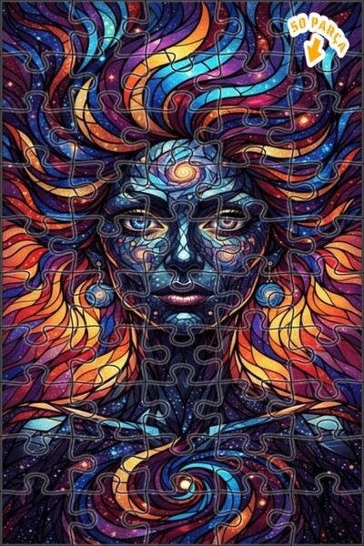 Teona Ahşap لغز خشبي بمظهر الزجاج الملون للنساء من كوزميك 50 قطعة 15×25