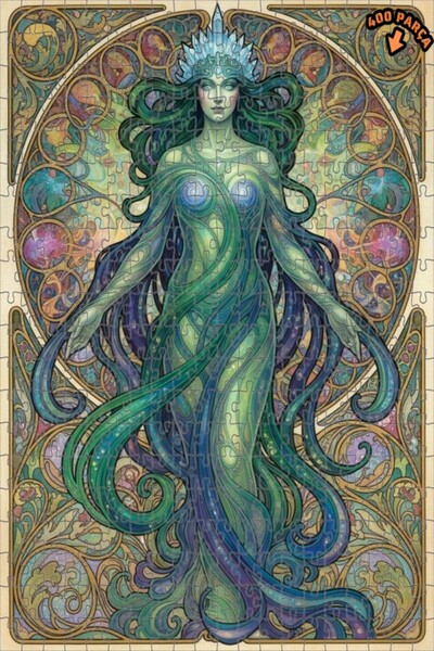 Teona Ahşap لغز خشبي بإطار ذو طابقين بمظهر لوحة زيتية على طراز آرت نوفو، 400 ...