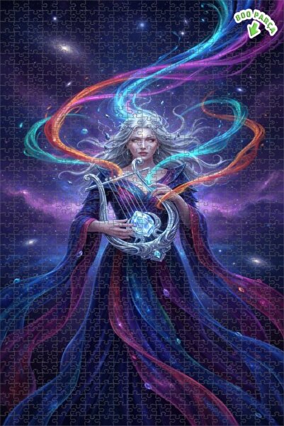 Teona Ahşap لوحة فنية لموسيقية فضائية أنثى بتأثير الزيت، لوحة خشبية مؤطرة بطب...