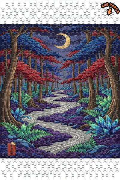 Teona Ahşap لغز خشبي بإطار مزدوج الطبقات من ميستري فورست آي لايت 400 قطعة 35x35