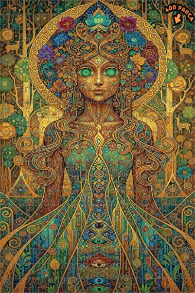 Teona Ahşap لغز خشبي مؤطر بطبقتين بمظهر لوحة زيتية لإلهة الغابة السحرية 400 ق...