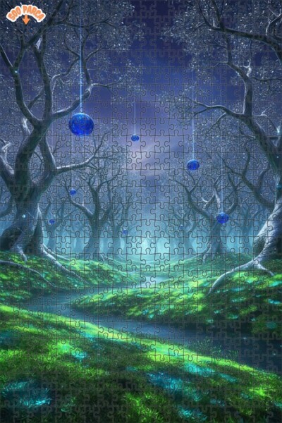 Teona Ahşap لغز خشبي بإطار ذو طابقين بمظهر لوحة زيتية لأضواء الغابة الغامضة 5...